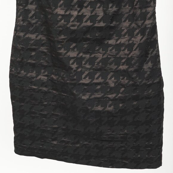 Sarah Pacini Black Metallic-Houndstooth High-Neck Mini Dress - Picture 5 of 8